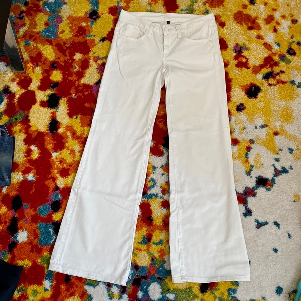 Wide leg White denim RALPH Lauren flare wide leg jeans